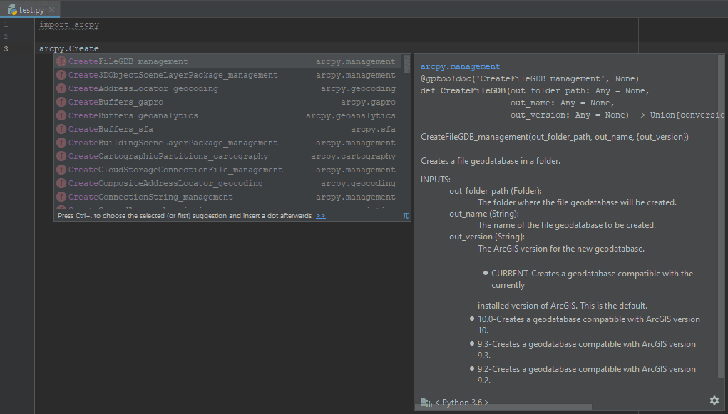 Documentation for ArcGIS tools