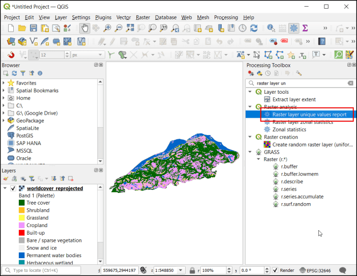 Calculating Raster Area in QGIS
