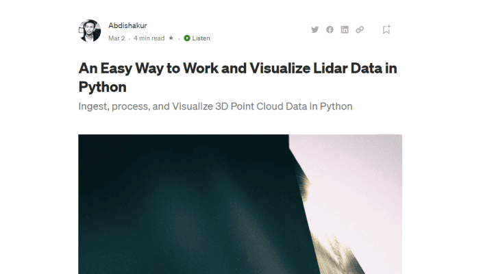 Working and Visualizing Lidar Data in Python