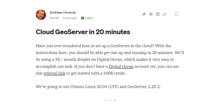 Cloud GeoServer in 20 Minutes