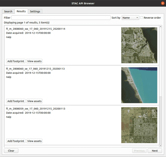 QGIS Plugin for Reading STAC APIs